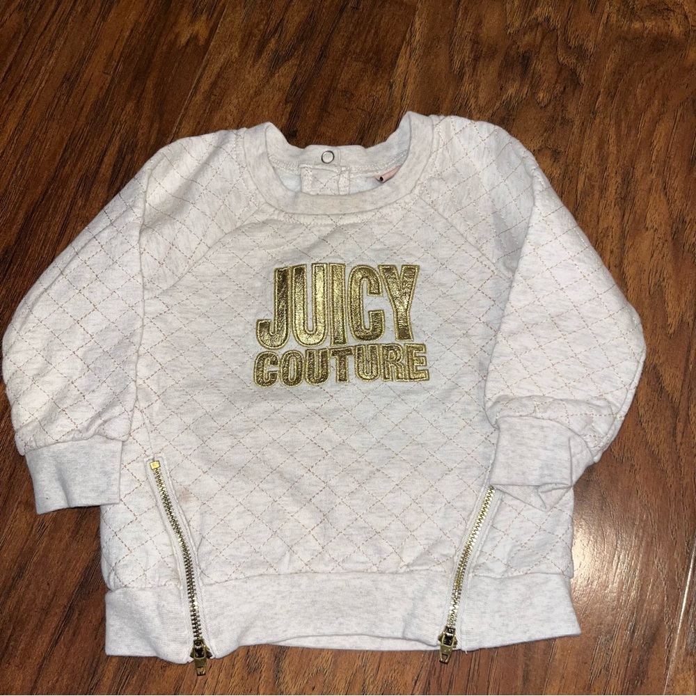 Juicy Couture Kids Cream Sweatshirt with Gold Accents